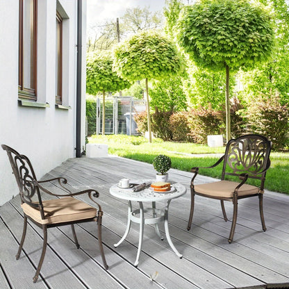 Round Cast Aluminum Patio Side Table