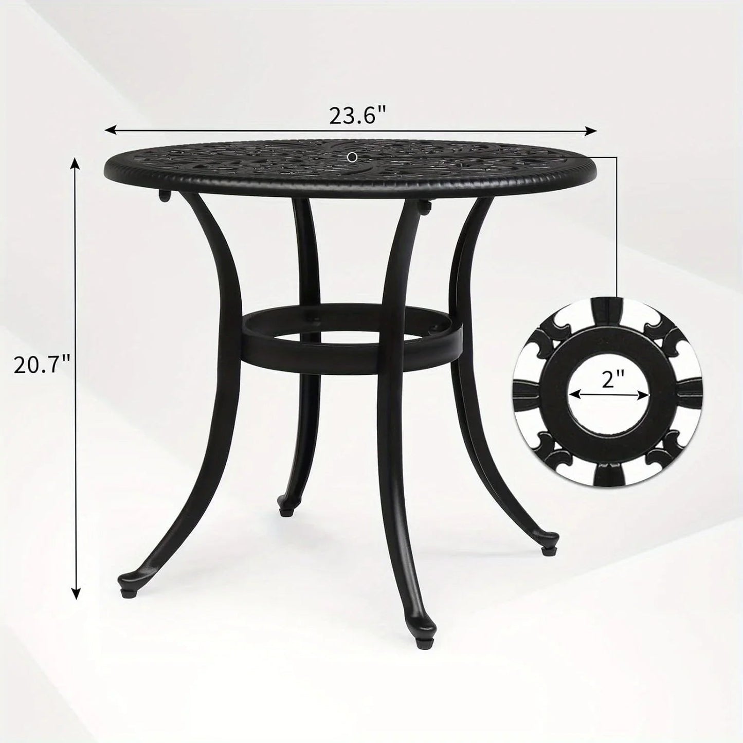 Round Cast Aluminum Patio Side Table