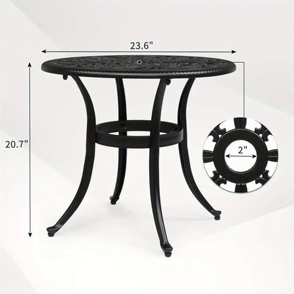 Round Cast Aluminum Patio Side Table