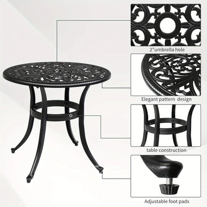 Round Cast Aluminum Patio Side Table