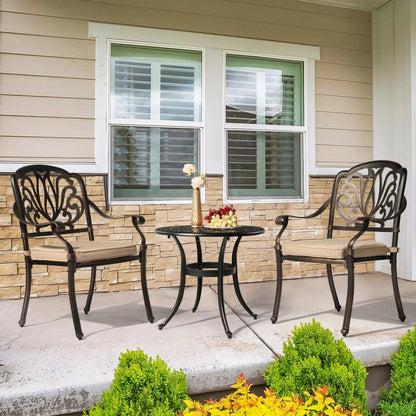 Round Cast Aluminum Patio Side Table