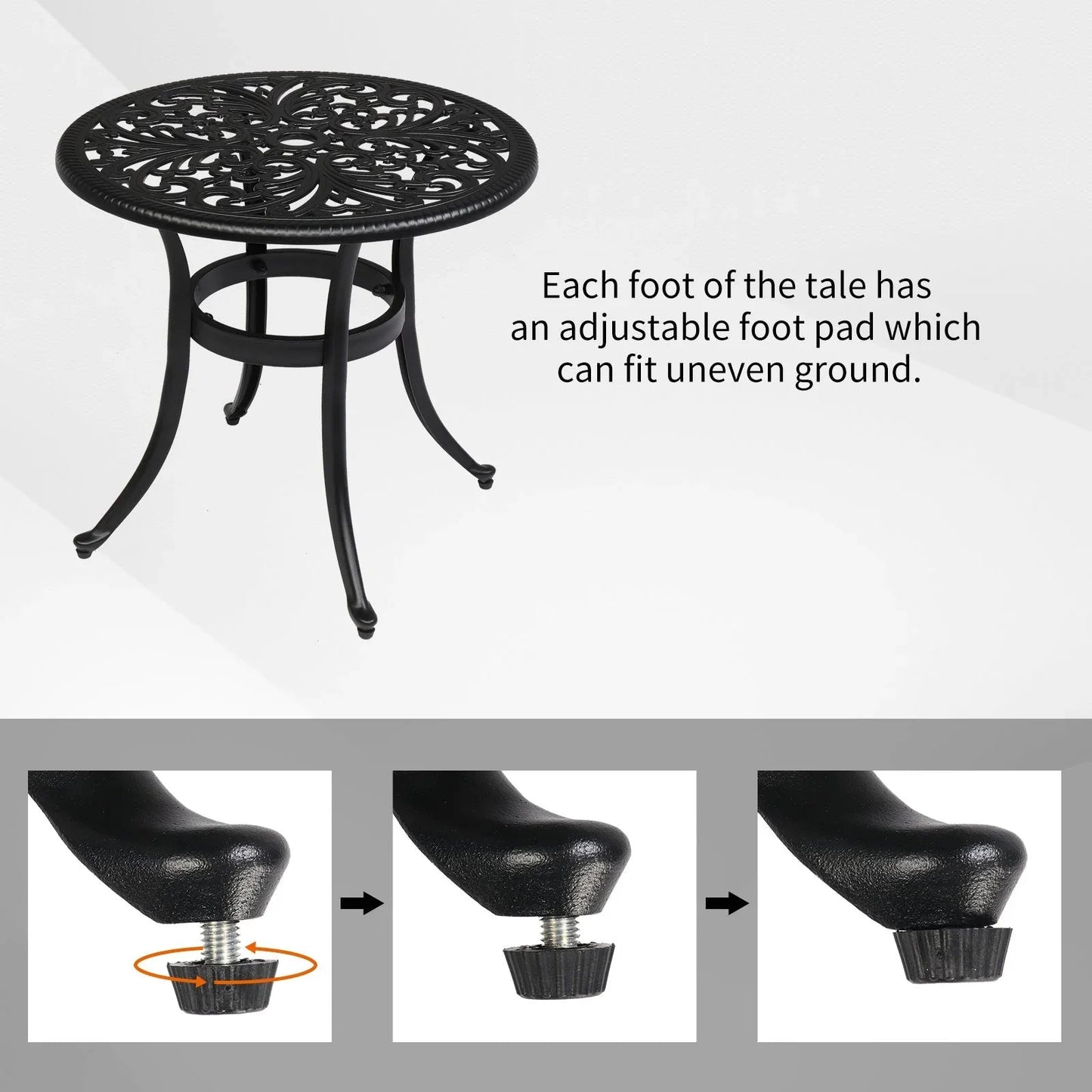 Round Cast Aluminum Patio Side Table