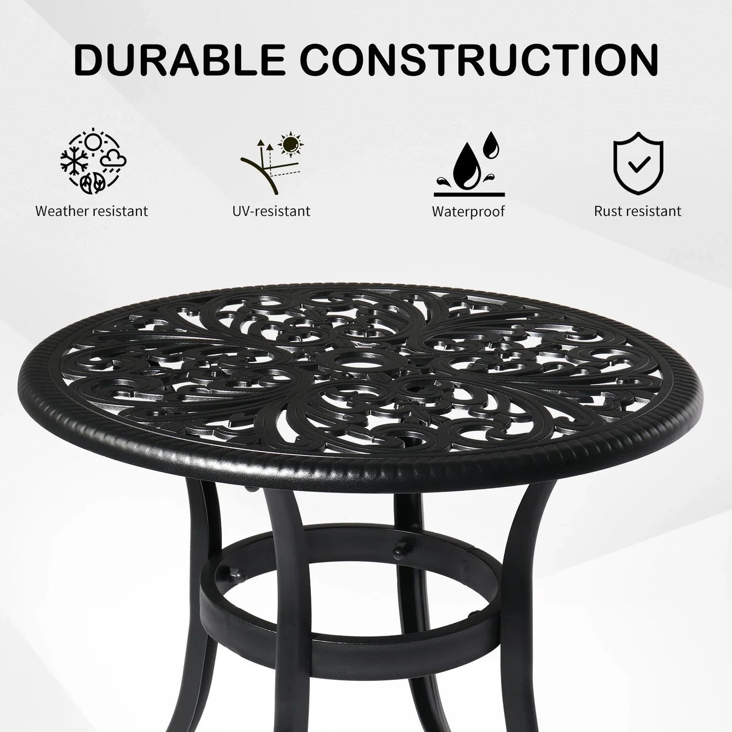 Round Cast Aluminum Patio Side Table