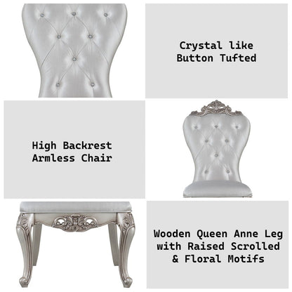 Gorsedd - Side Chair (Set of 2) - Cream Fabric & Golden Ivory