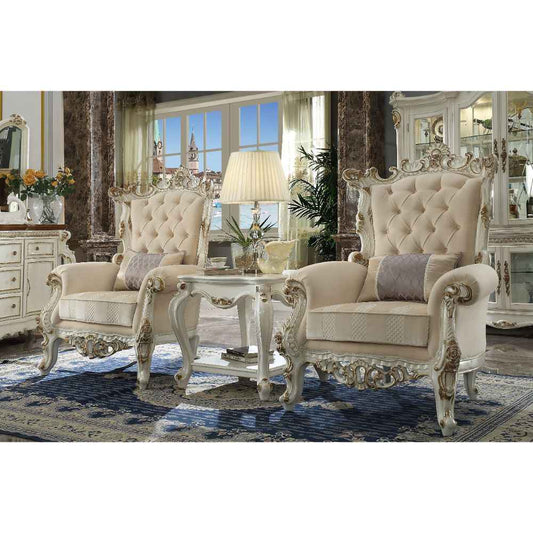 Picardy II - Accent Chair With Pillow - Fabric & Antique Pearl