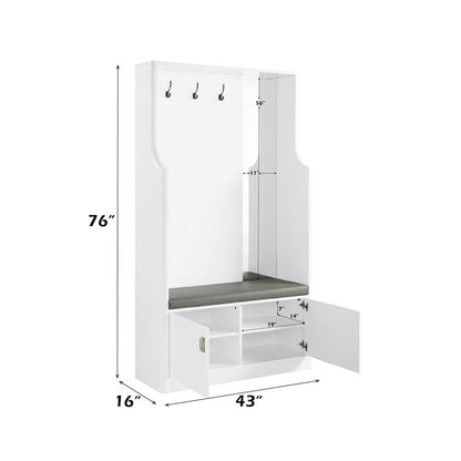 Buck II - Hall Tree - White High Gloss