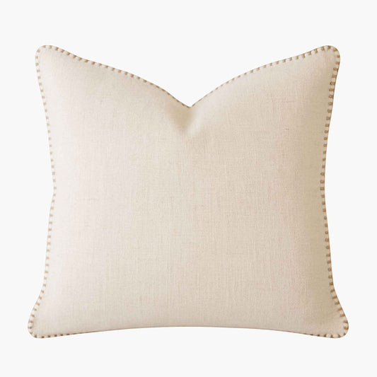 Homey Cozy Throw Pillow With Decorative Stitching - Ivory