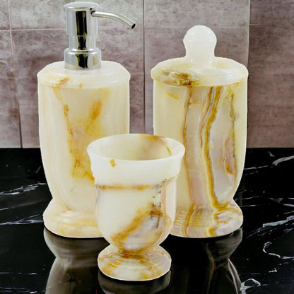 3 Piece Bathroom Vanity Set - White Onyx - PoshaBella