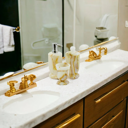 3 Piece Bathroom Vanity Set - White Onyx - PoshaBella