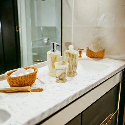 3 Piece Bathroom Vanity Set - White Onyx - PoshaBella