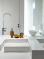 Multi Brown Onyx 3-Piece Bathroom Accessory Set