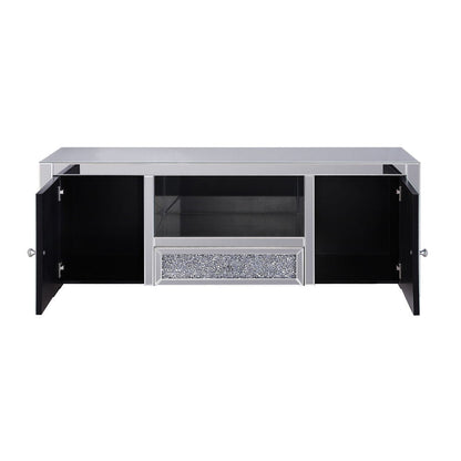 Noralie - TV Stand - Mirrored & Faux Diamonds