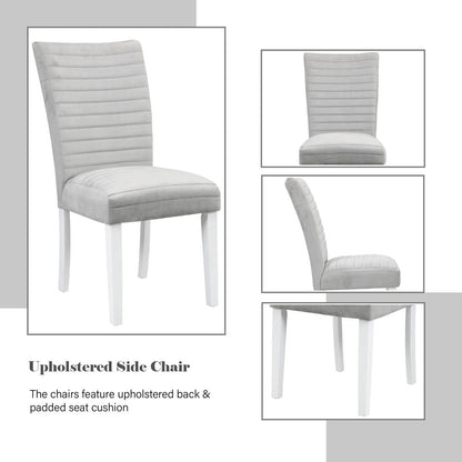 Elizaveta - Side Chair (Set of 2) - Gray Velvet &White High Gloss