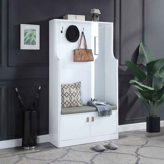 Buck II - Hall Tree - White High Gloss