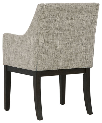 Burkhaus - Dining UPH Arm Chair (Set of 2) - Beige / Dark Brown