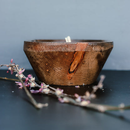 3 Wick Natural Wood Dough Bowl - Choose Your Scent - PoshaBella
