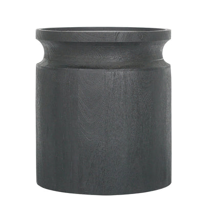 Black Wooden Cylinder Side Table