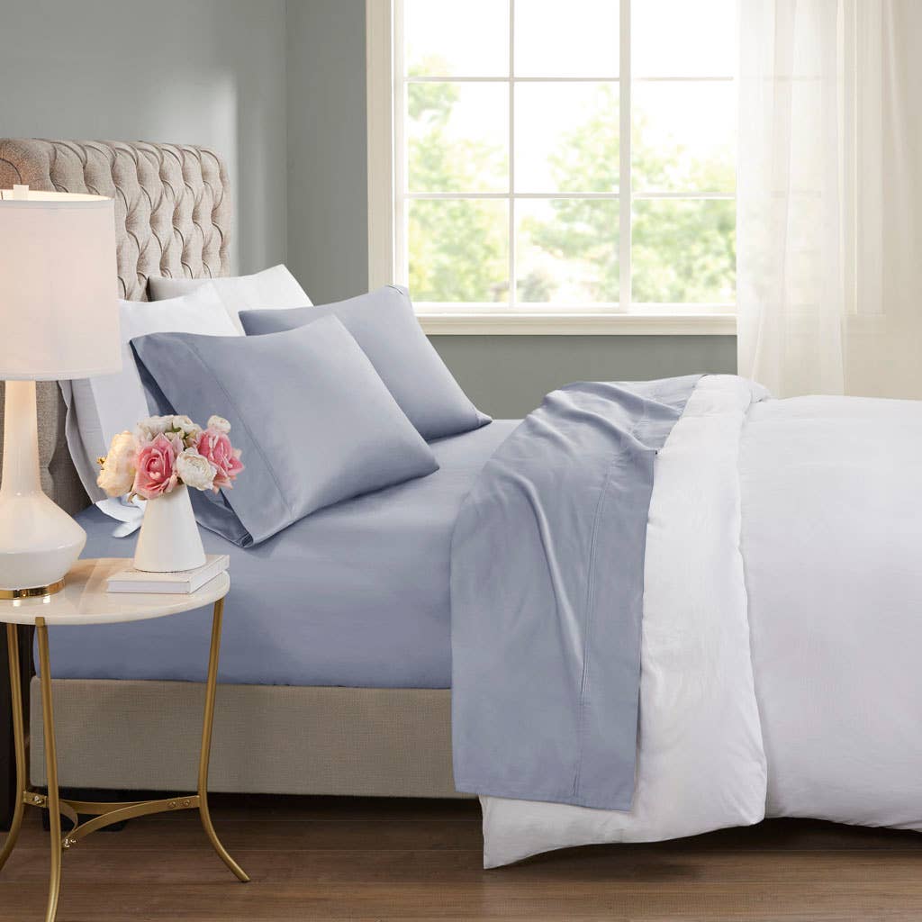 Olliix - Cooling 600 Thread Count 4 Pieces Cotton Sheets Set - PoshaBella
