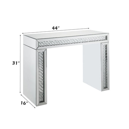Nysa - 31" Vanity Desk - Mirrored & Faux Crystals