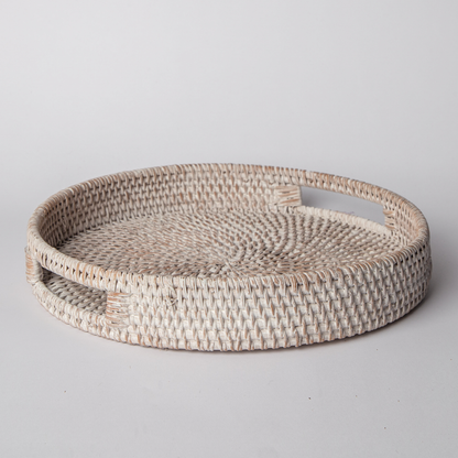 404 - Round Rattan Tray - PoshaBella