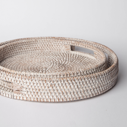 404 - Round Rattan Tray - PoshaBella