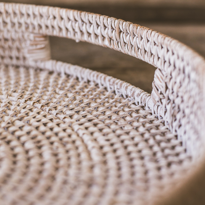 404 - Round Rattan Tray - PoshaBella