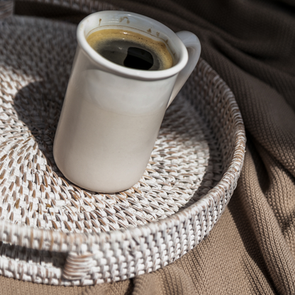 404 - Round Rattan Tray - PoshaBella