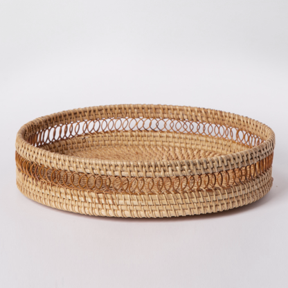405 - Round Rattan Tray - PoshaBella