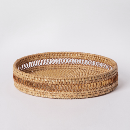 405 - Round Rattan Tray - PoshaBella