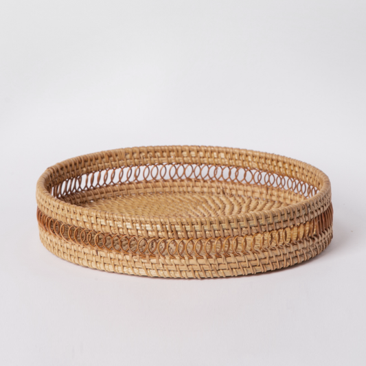 405 - Round Rattan Tray - PoshaBella