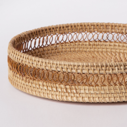 405 - Round Rattan Tray - PoshaBella