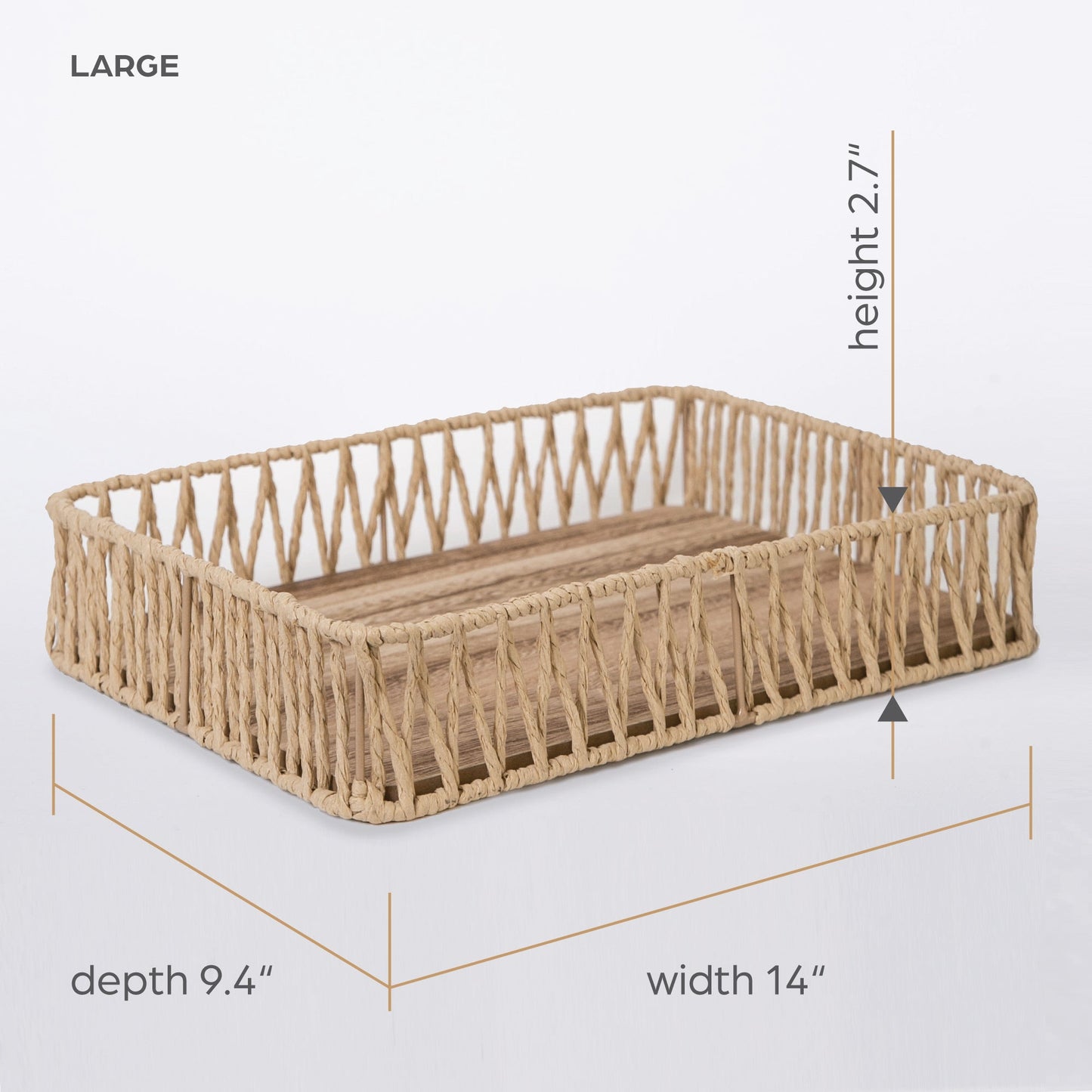 415 - Wooden Rope Tray - PoshaBella