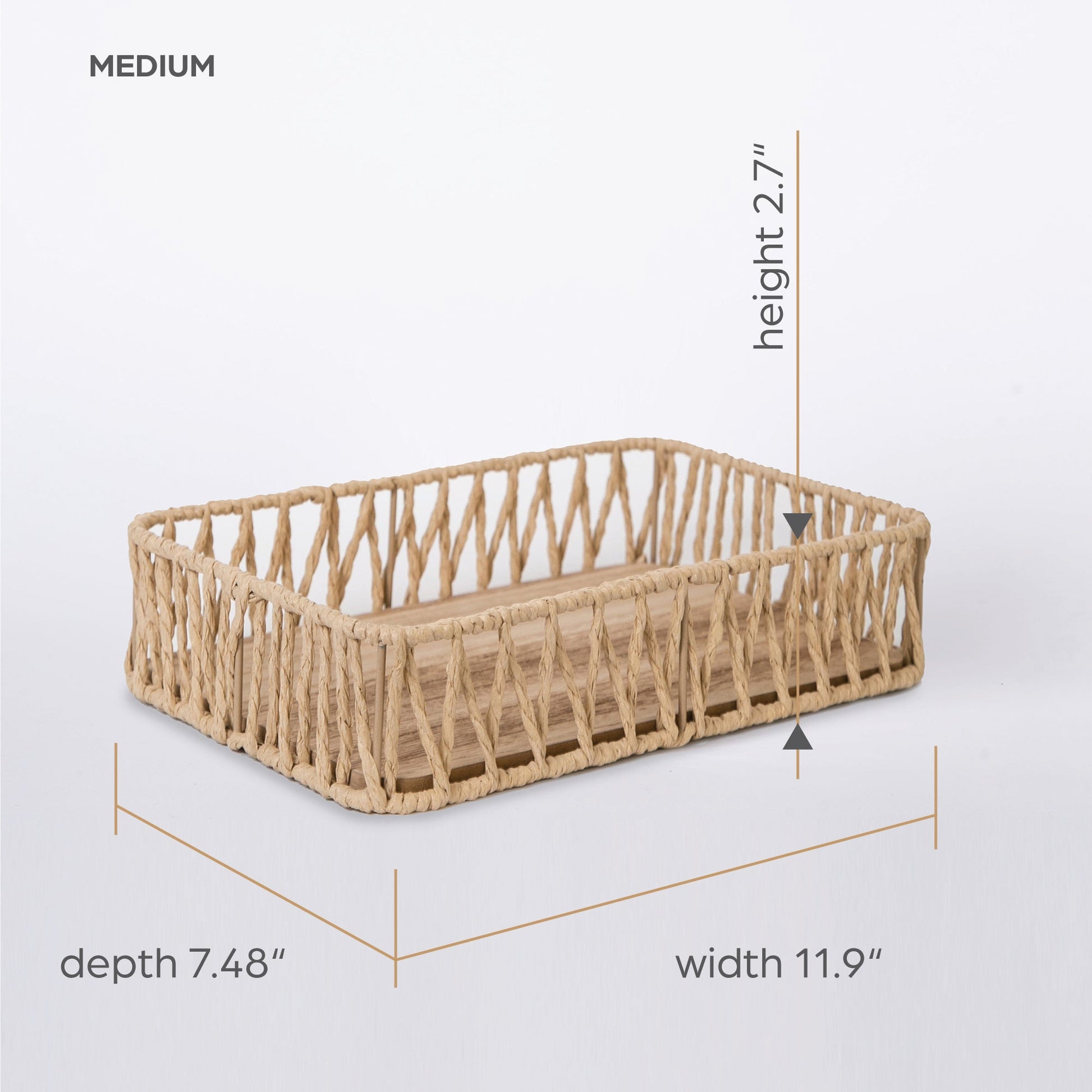 415 - Wooden Rope Tray - PoshaBella