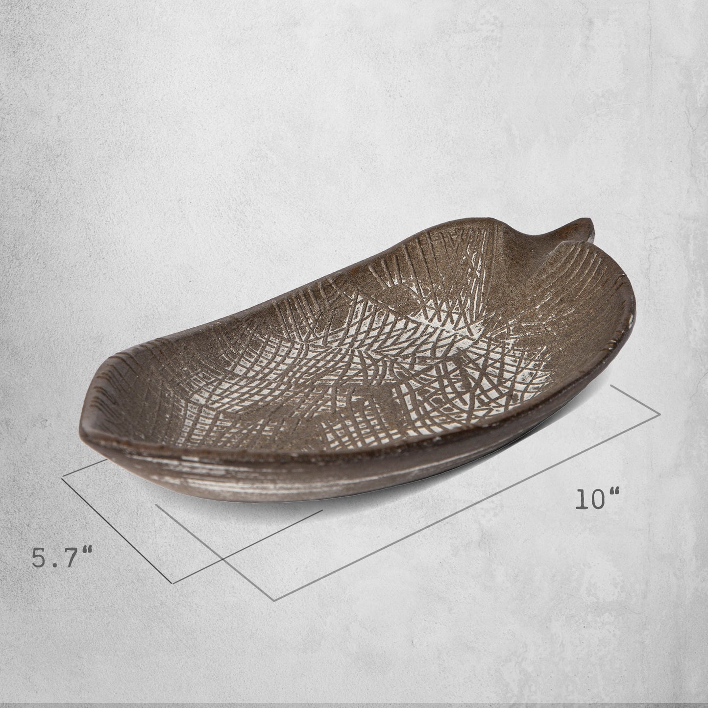 422 - Wood Leaf Shaped Tray Decorative Serving Platter Plate Dish Key Bowl Entryway - PoshaBella