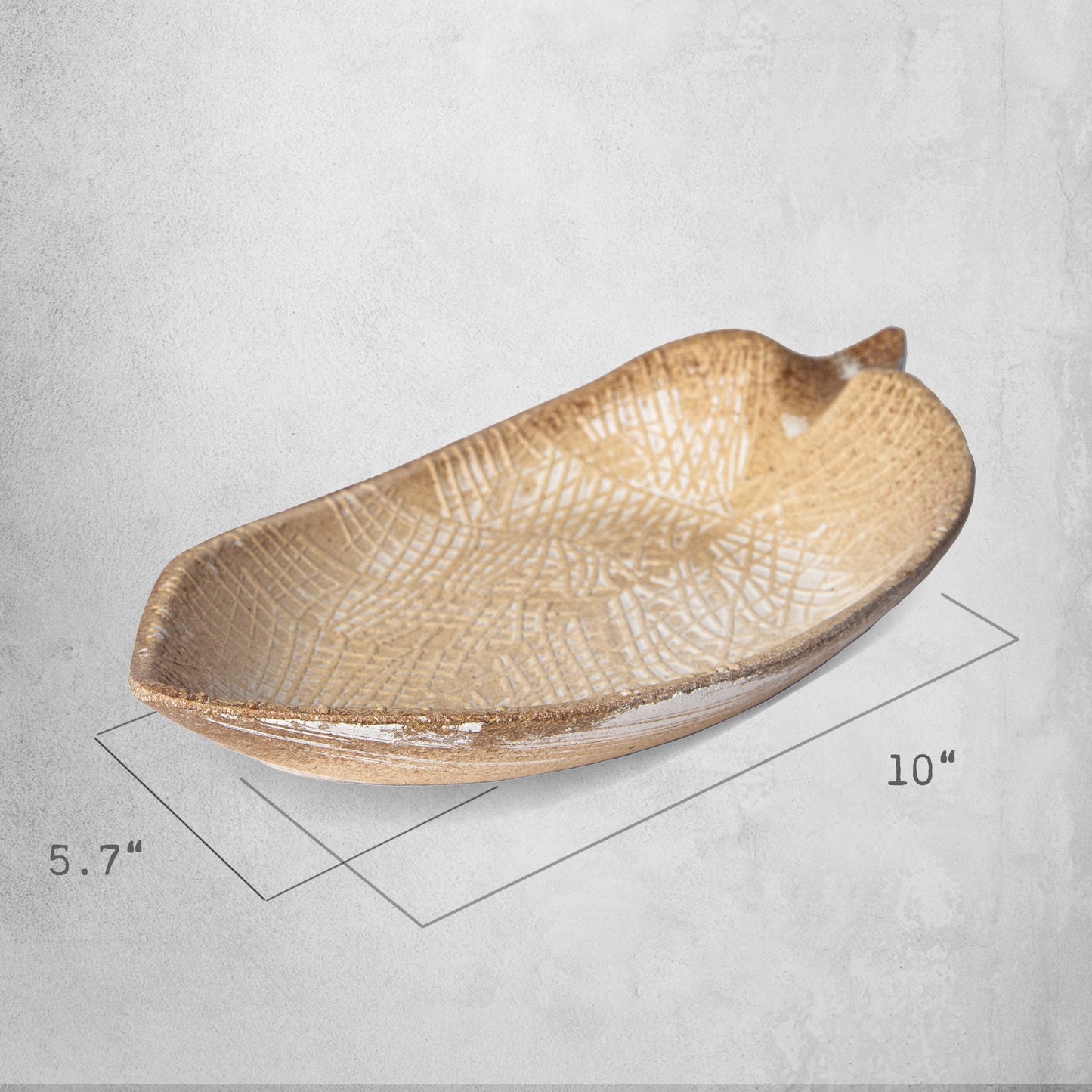 422 - Wood Leaf Shaped Tray Decorative Serving Platter Plate Dish Key Bowl Entryway - PoshaBella