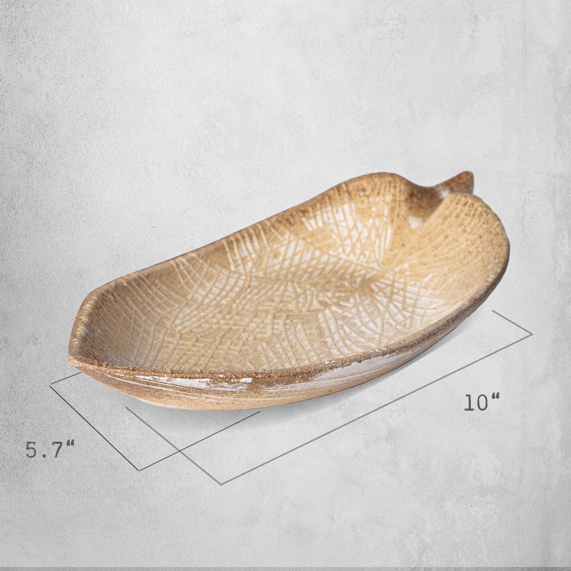 422 - Wood Leaf Shaped Tray Decorative Serving Platter Plate Dish Key Bowl Entryway - PoshaBella