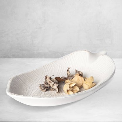422 - Wood Leaf Shaped Tray Decorative Serving Platter Plate Dish Key Bowl Entryway - PoshaBella
