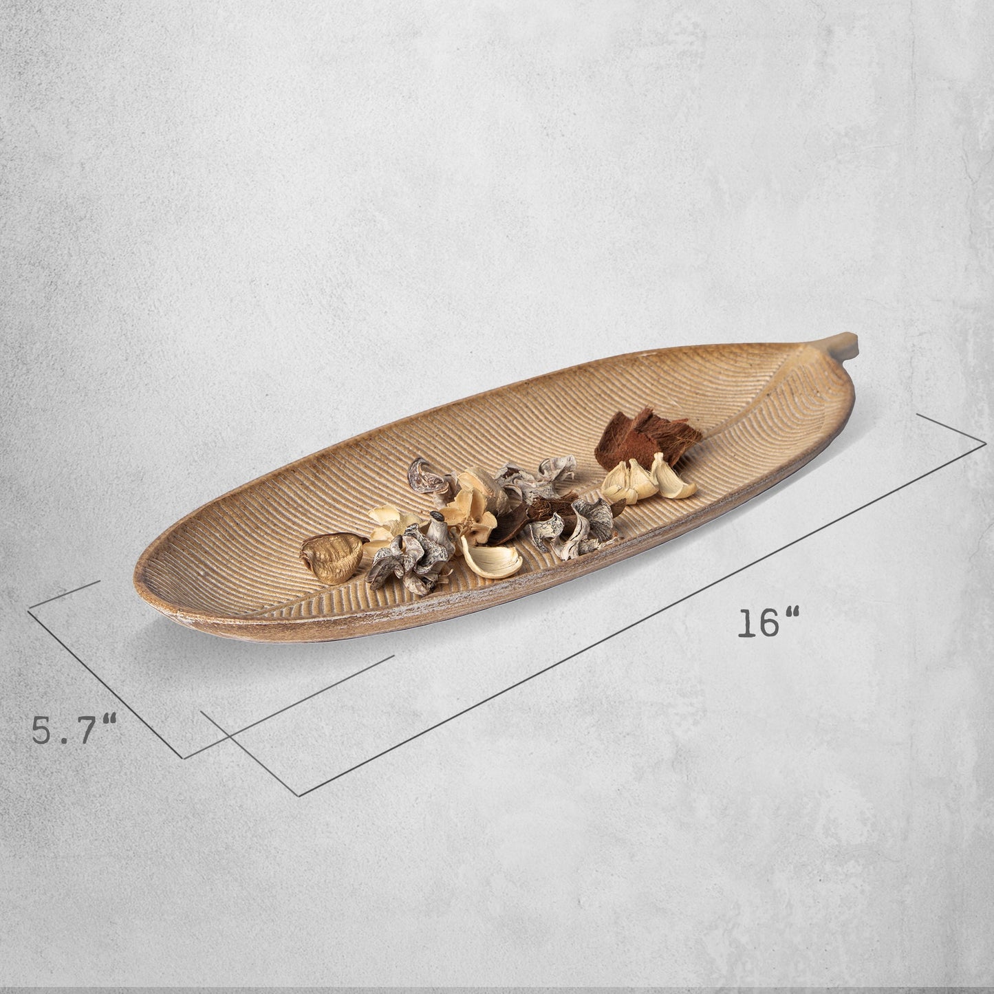 423 - Leaf Design Wood Tray - Elegant Jewelry Plate Tray with Intricate Leaf Design - Decorative Centerpiece for Home, Kitchen, and Events - PoshaBella