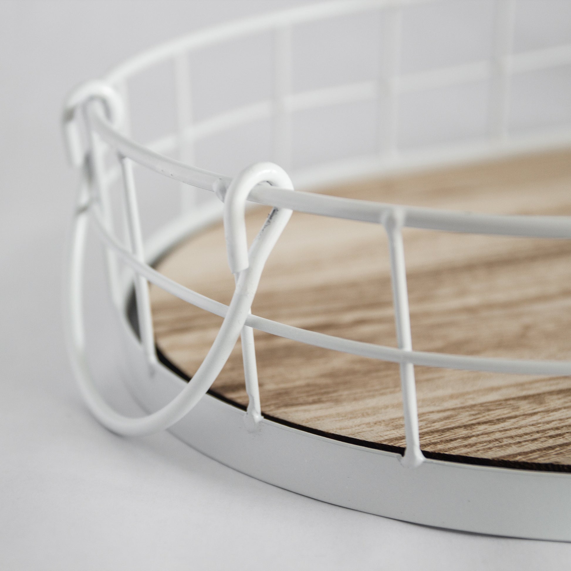 449 - Oval Metal & Wood Tray - PoshaBella