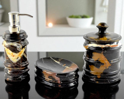 Michelangelo Marble 3-Piece Bathroom Accessory Set - PoshaBella