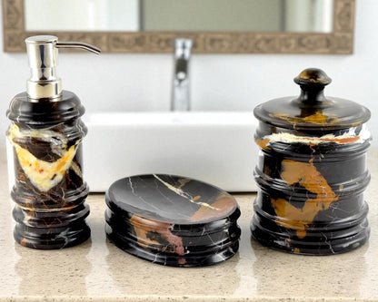 Michelangelo Marble 3-Piece Bathroom Accessory Set - PoshaBella