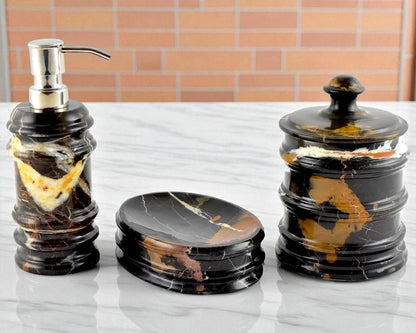 Michelangelo Marble 3-Piece Bathroom Accessory Set - PoshaBella