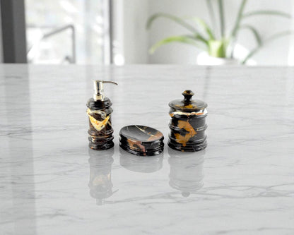 Michelangelo Marble 3-Piece Bathroom Accessory Set - PoshaBella