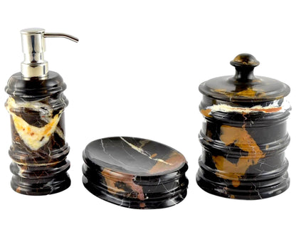 Michelangelo Marble 3-Piece Bathroom Accessory Set - PoshaBella
