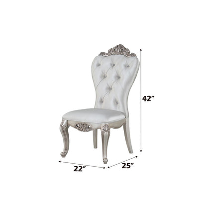 Gorsedd - Side Chair (Set of 2) - Cream Fabric & Golden Ivory