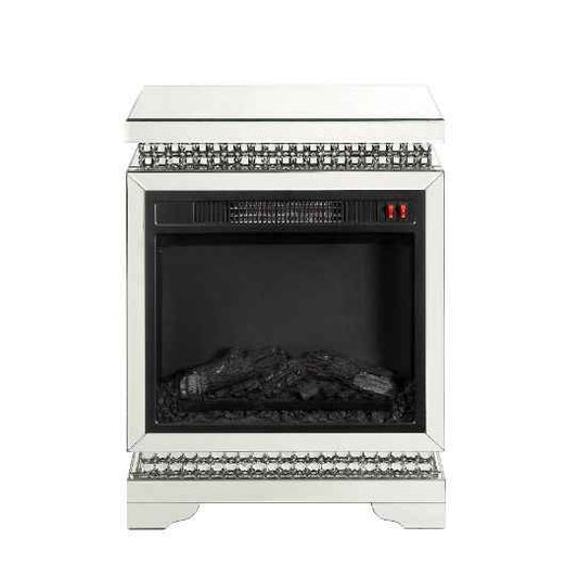 Lotus - Fireplace - Mirrored & Faux Ice Cube Crystals