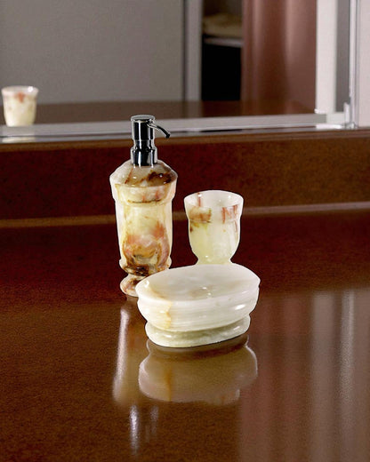 White Onyx 3-Piece Bathroom Accessory Set - PoshaBella