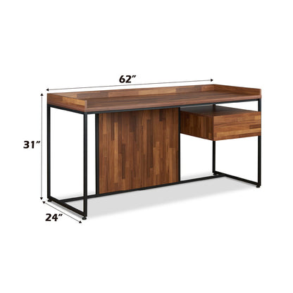 Sara - Writing Desk - Walnut & Sandy Black