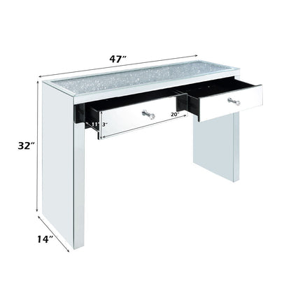 Noralie - 32"H Console Table - Mirrored & Faux Diamonds