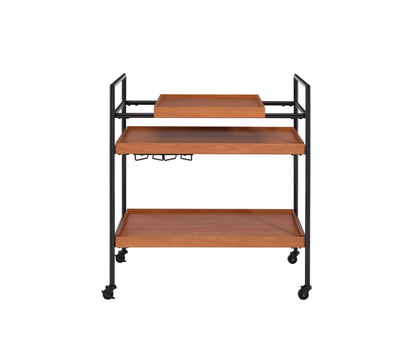 Oaken Honey Oak & Black Finish Serving Cart